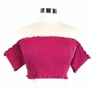 ZARA TRAFALUC off shoulder crop top